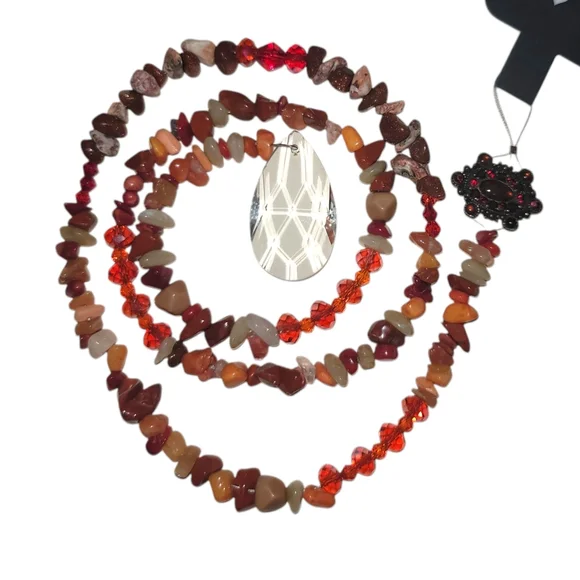 Orange Stoned Crystal Dangle - Picture 3 of 5